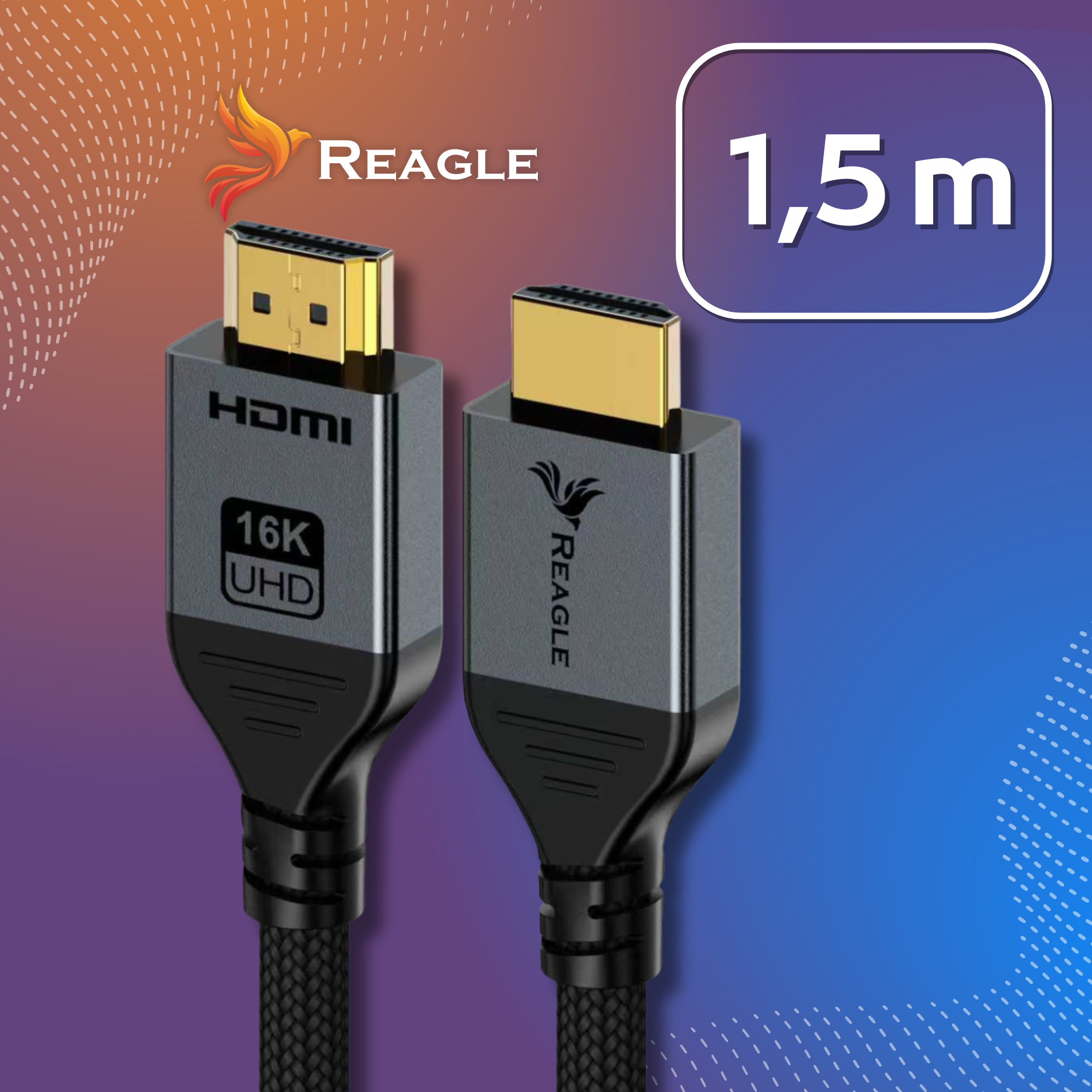 Kabel HDMI 2.2 Reagle 1,5m 96Gbps 16K HDR10