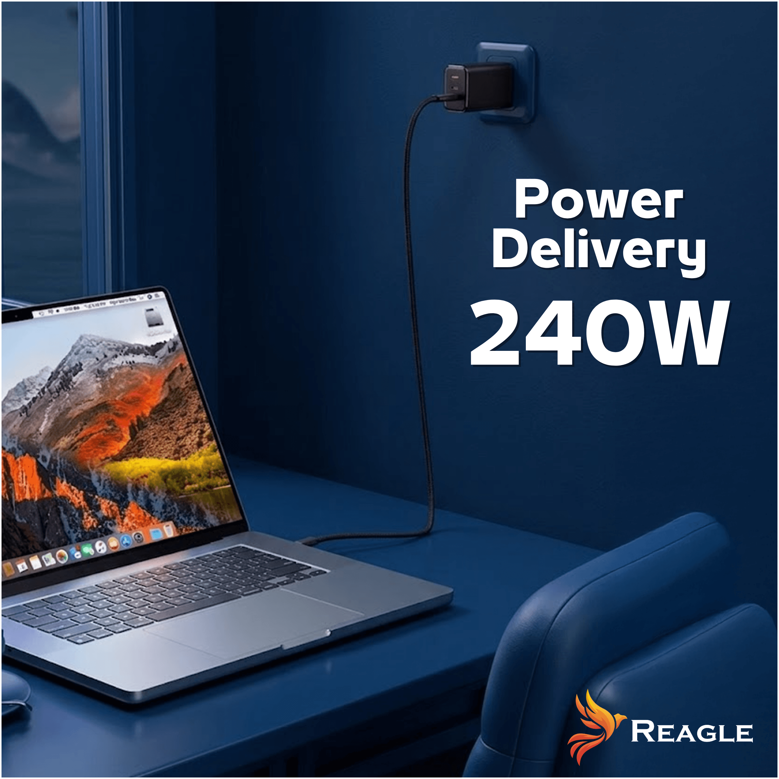 Reagle RUT50P2 Power Delivery 240W kabel USB-C Thunderbolt 5 do laptopa