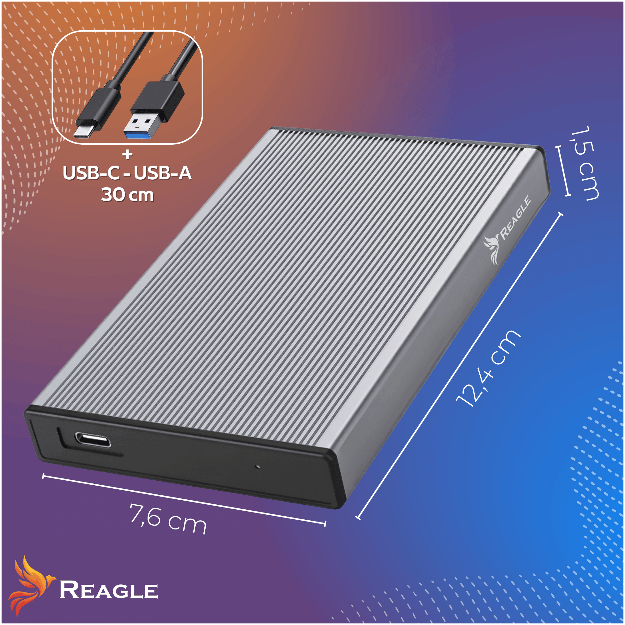Reagle RE3SATA obudowa dysku SSD HDD 2,5 USB-C