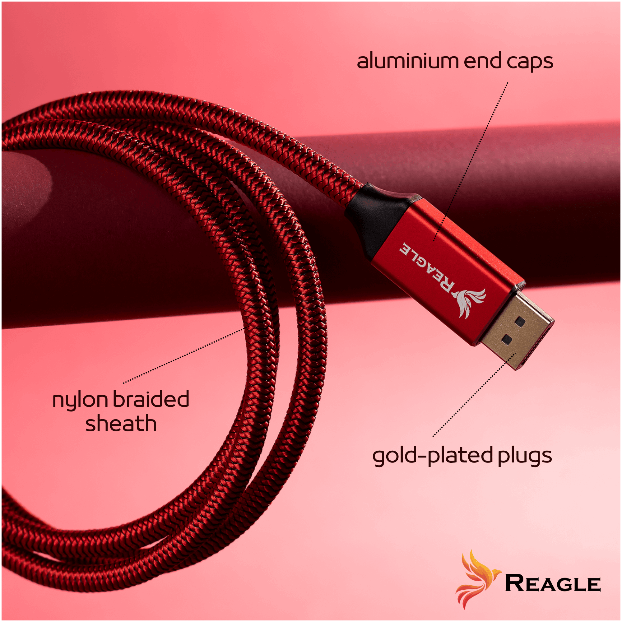 Reagle RDP100M DisplayPort 1 m nylonowy oplot