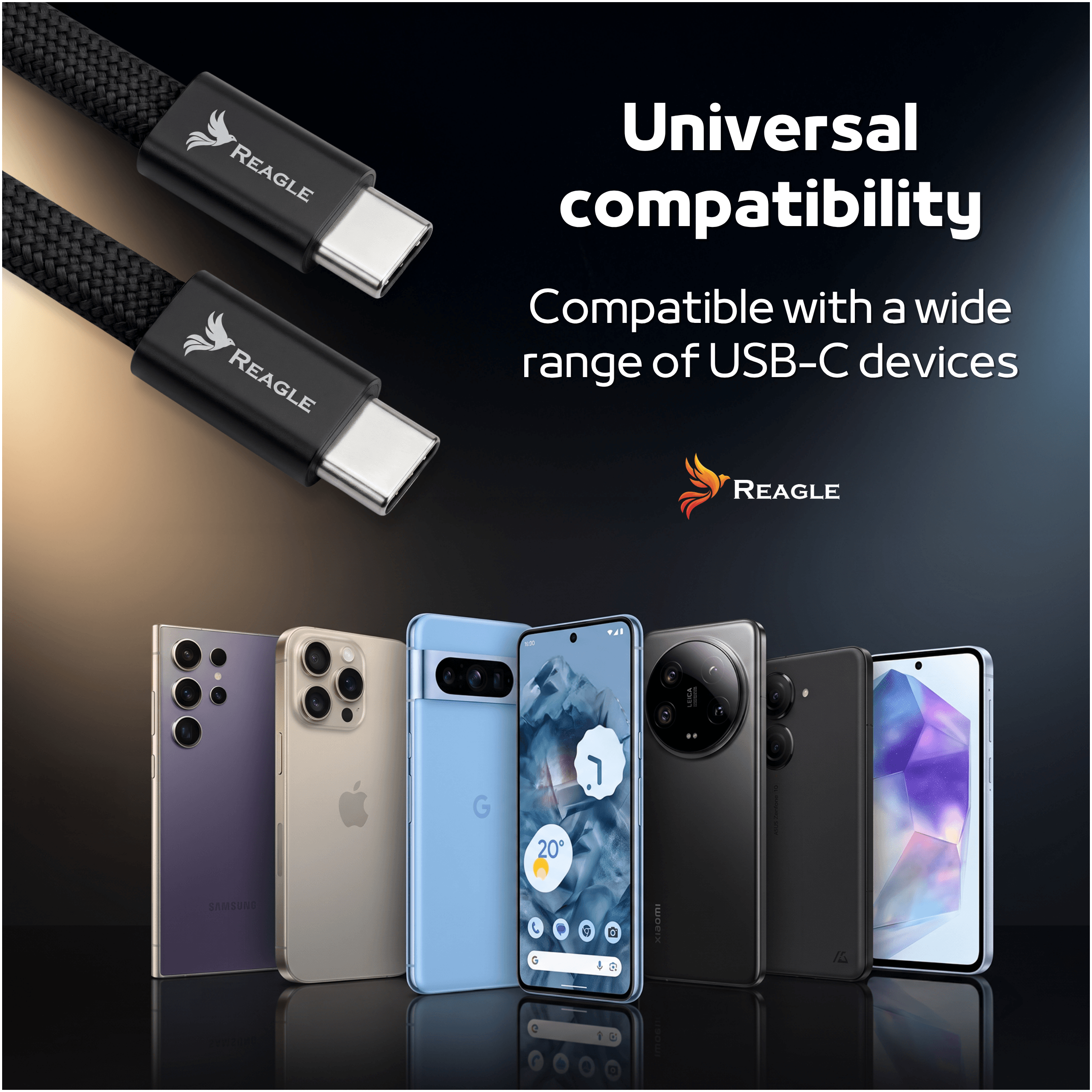 Kabel magnetyczny USB-C PD 100W zwijany 1m iPhone Samsung