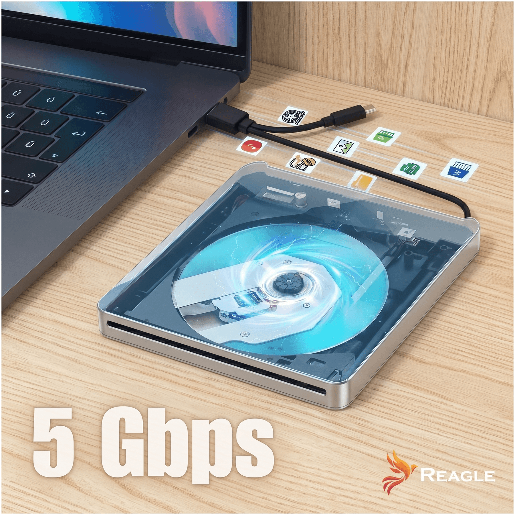 Zewnętrzny napęd CD-R / DVD USB 3.0 do laptopa i PC
