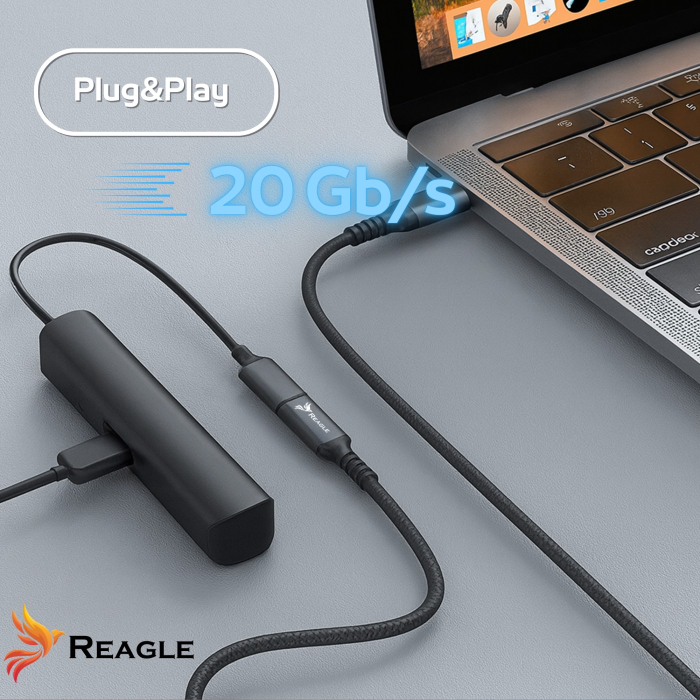 Reagle RPC300P przedłużacz USB-C 3.2 Gen 2x2 transfer 20Gbps