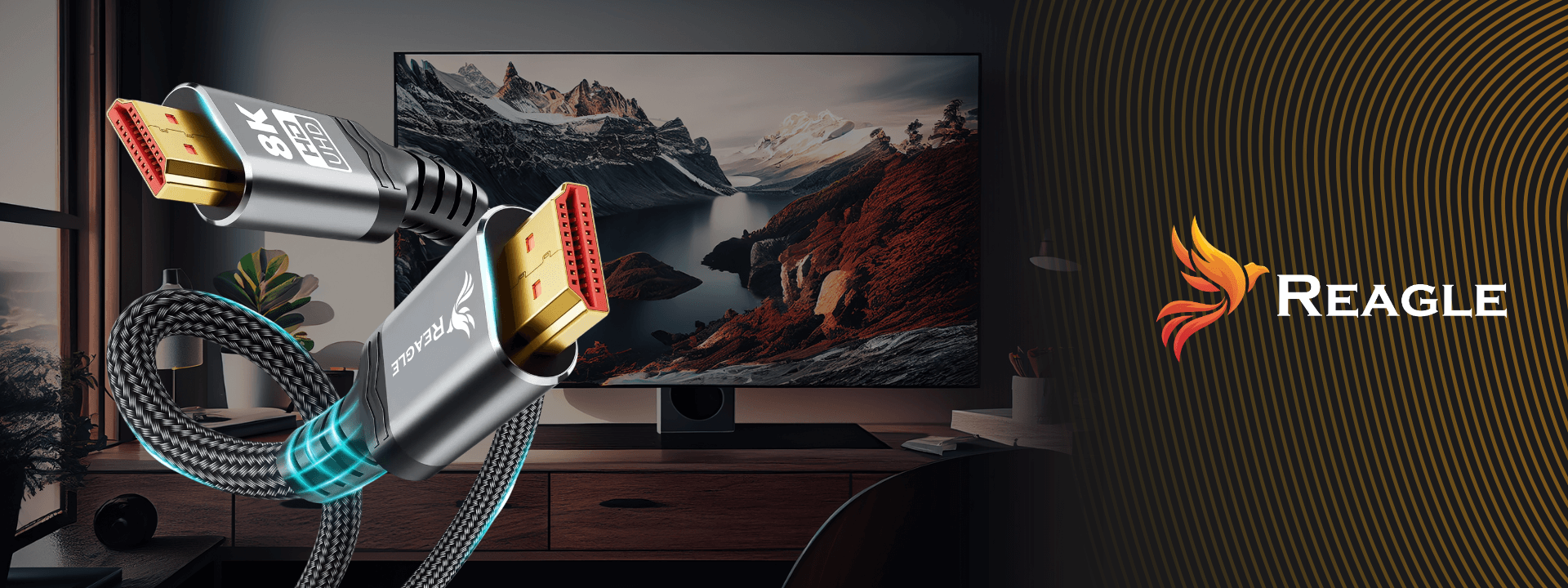 Kabel HDMI 2.1 8K 4K 144Hz 120Hz UHD eARC VRR HDR 48Gbps Przewód TV XBOX 5M_1