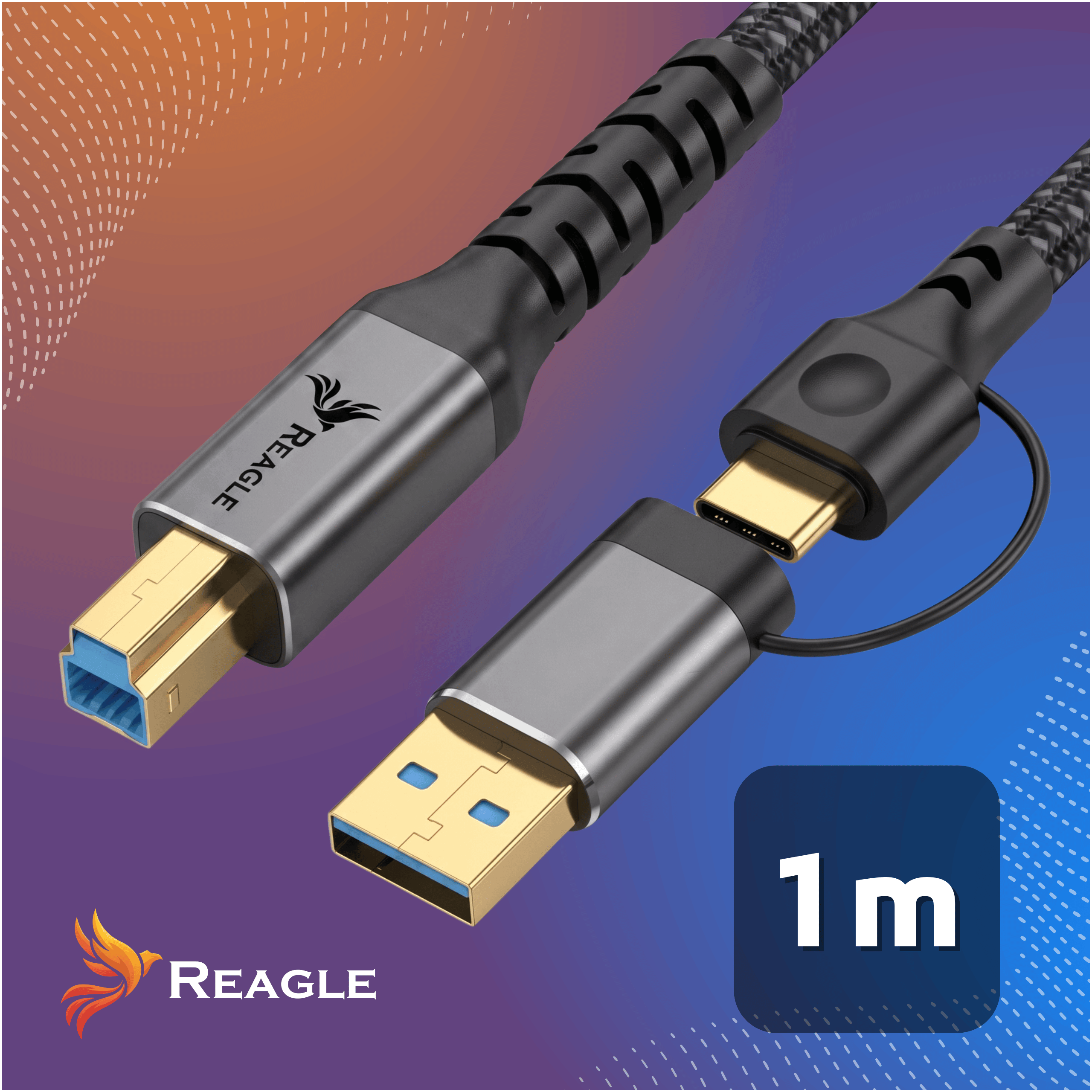 Reagle RUACB100P kabel USB 1 m