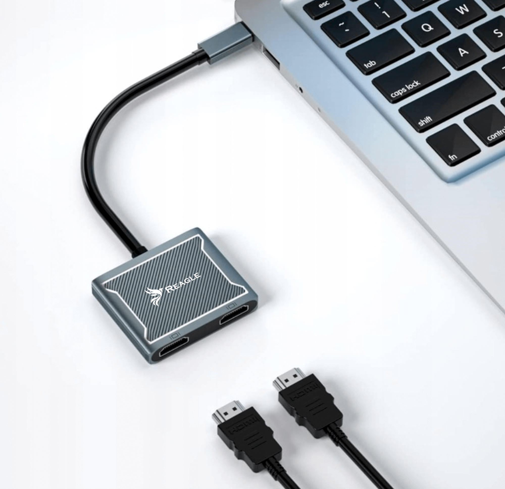 Reagle HUB USB-C Adapter Dual 2x HDMI 4K MST USB MacBook M1 M2 M3 PD 100W_2