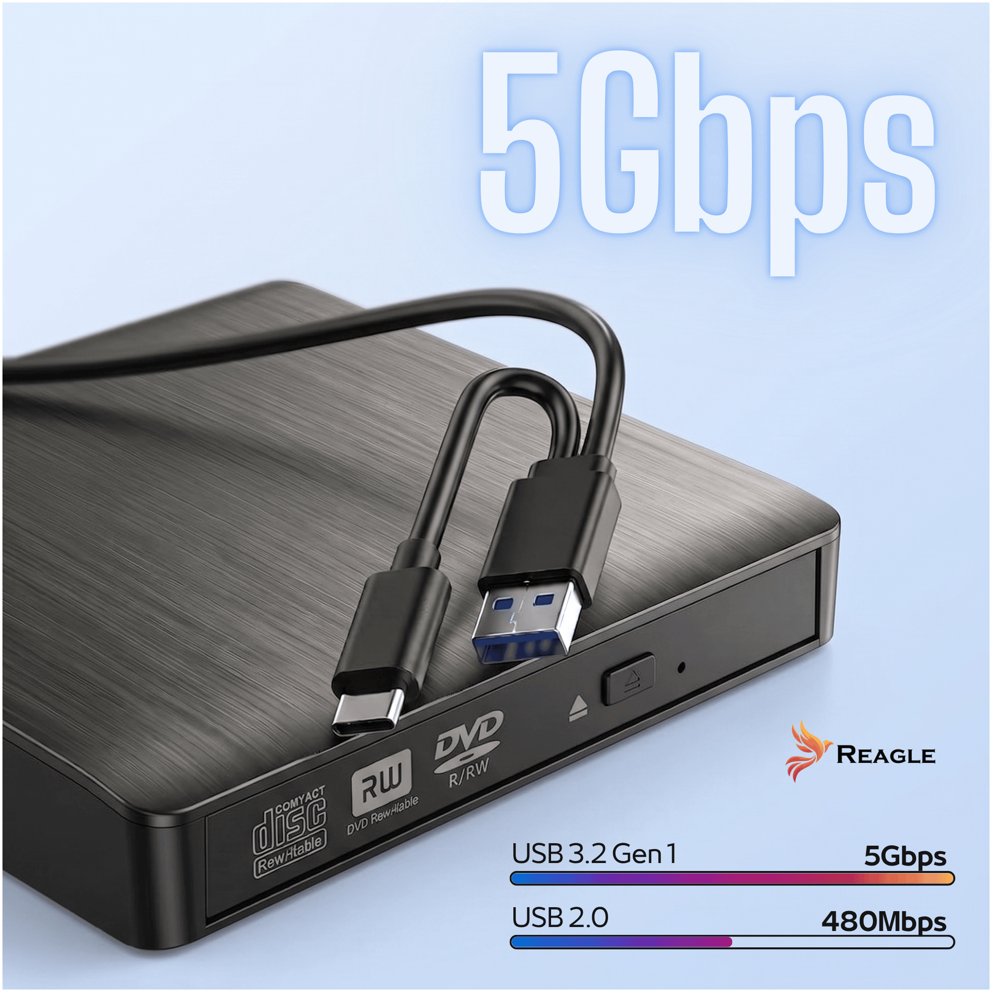 Reagle zewnętrzny napęd DVD CD RW USB laptop