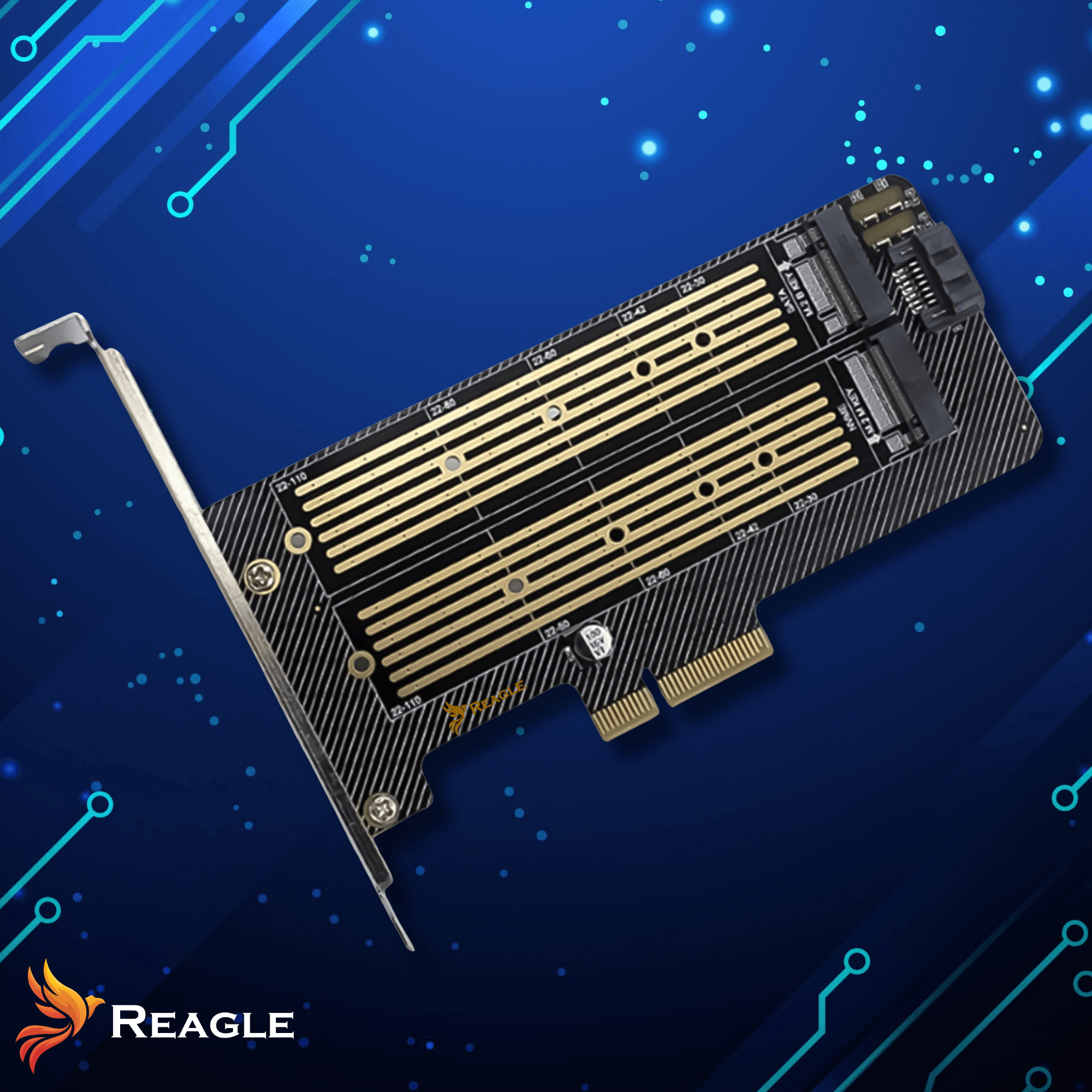 Adapter SSD M.2 Reagle PCIe 4.0 x4 NVMe SATA 64Gbps