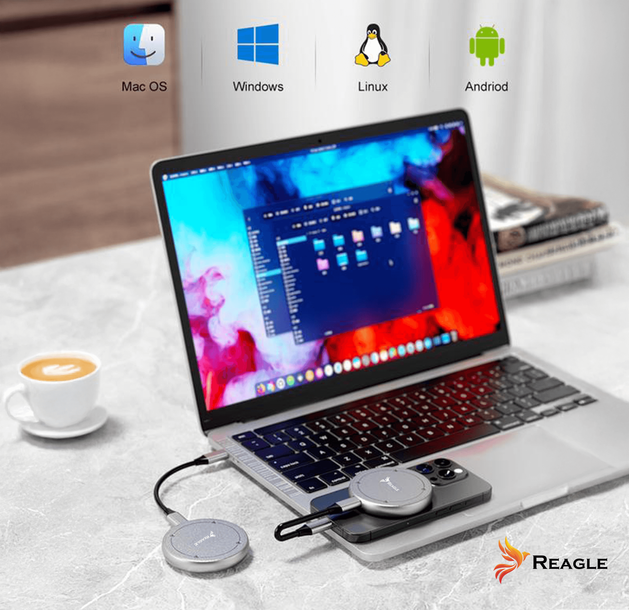 REAGLE OBUDOWA NA DYSK SSD M.2 2230 NVMe KIESZEŃ MagSafe 10 Gb/s iPhone REAGLE_2