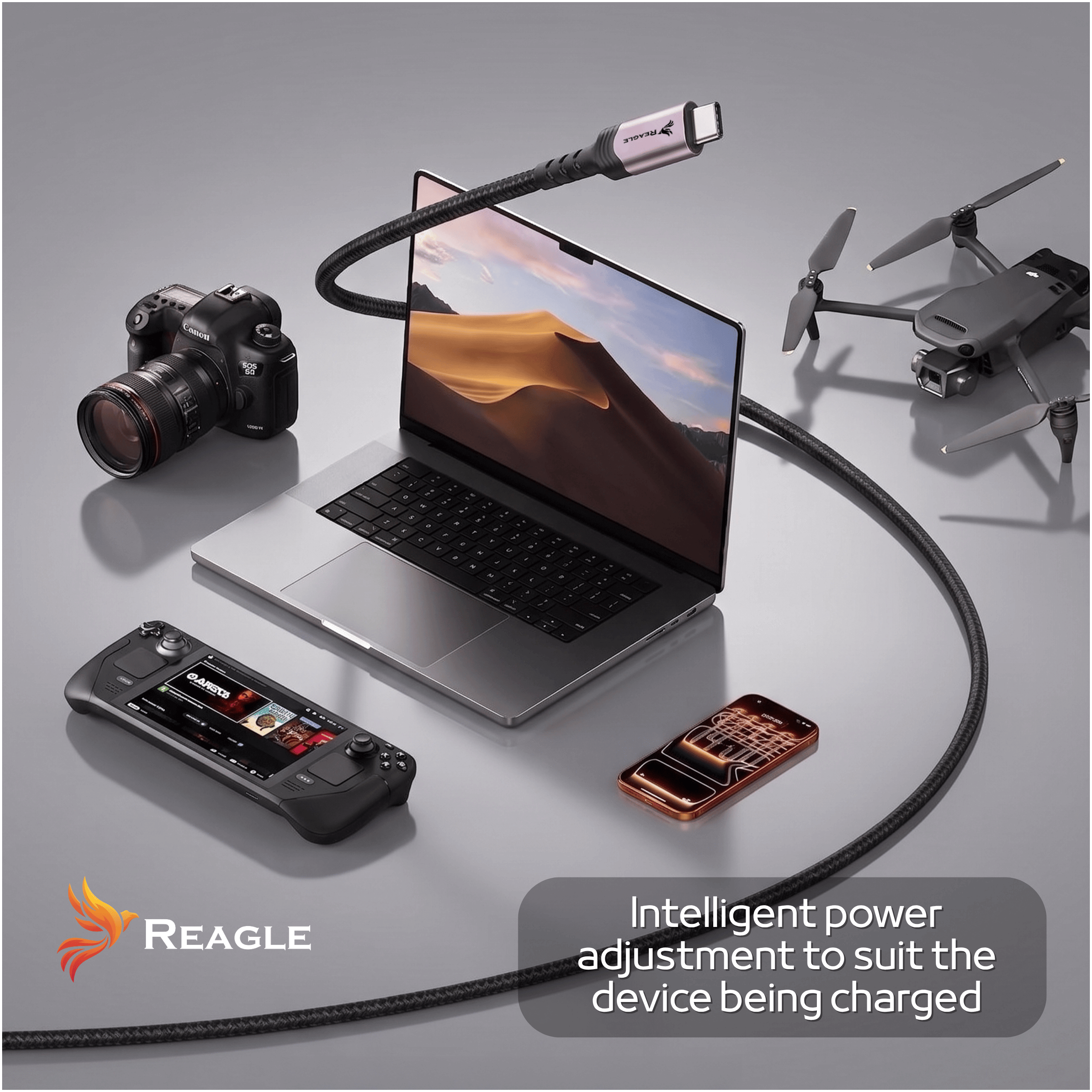Reagle USB C kabel PD 240W QC 4.0 50cm