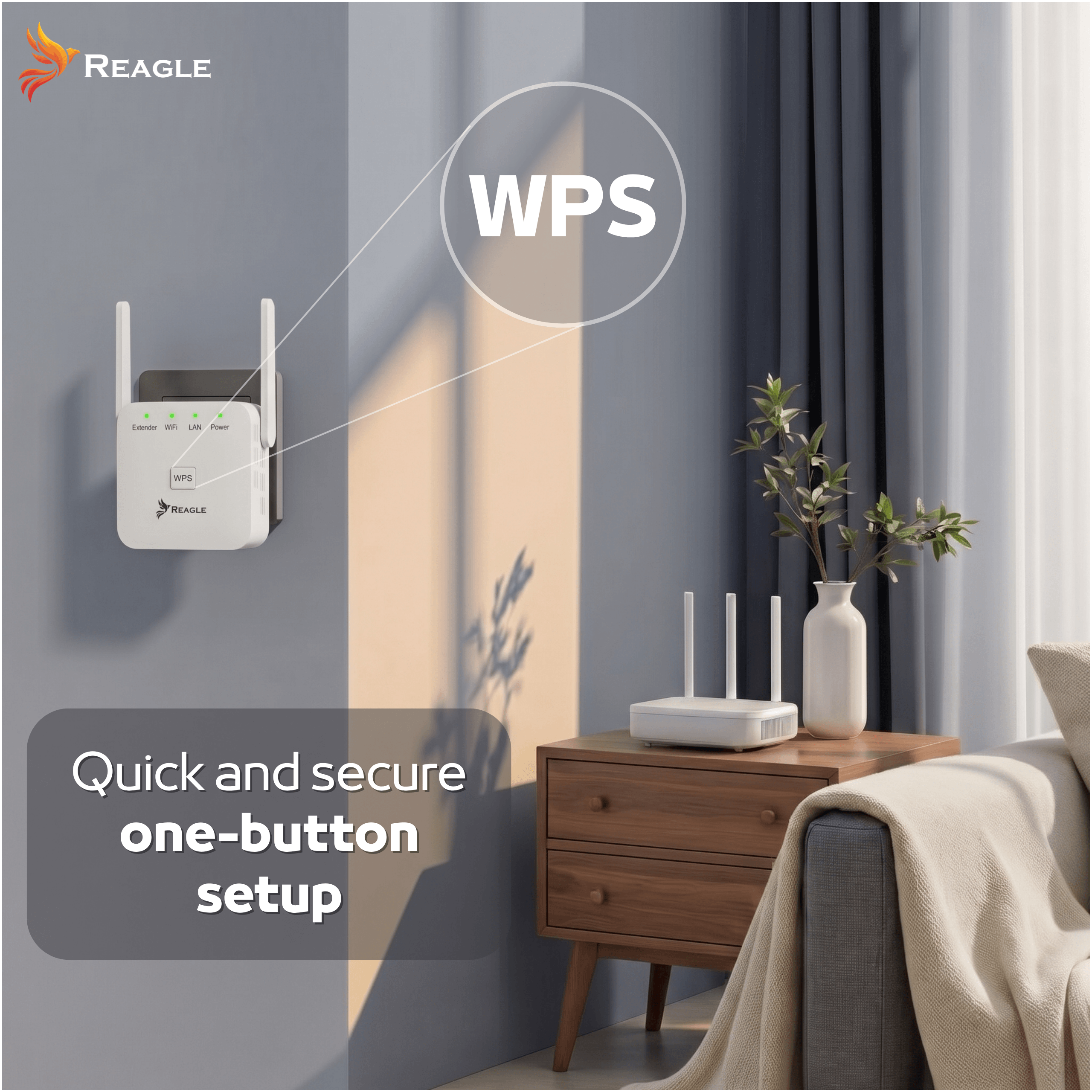 Repeater WiFi Reagle wzmacniacz sygnału 2.4 GHz