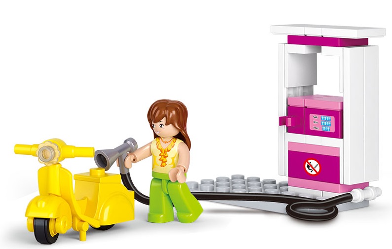 Nowe KLOCKI SLUBAN GD Stacja Paliw 37 - B0518 Stacja benzynowa