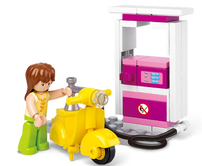 Nowe KLOCKI SLUBAN GD Stacja Paliw 37 - B0518 Stacja benzynowa