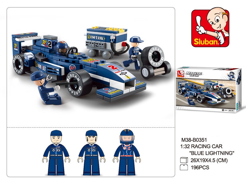 KLOCKI SLUBAN F1 Samochod wyscigowy z mini PIT STOPem 196 - B0351