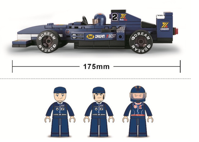 KLOCKI SLUBAN F1 Samochod wyscigowy z mini PIT STOPem 196 - B0351