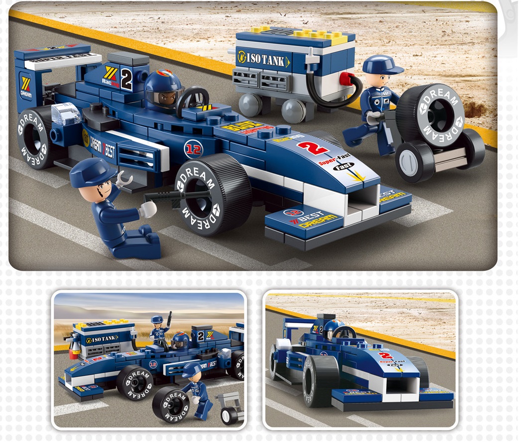 KLOCKI SLUBAN F1 Samochod wyscigowy z mini PIT STOPem 196 - B0351