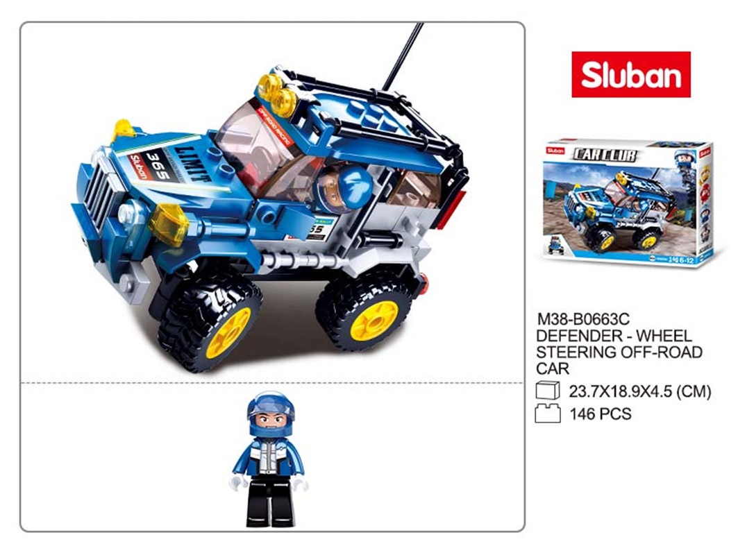 KLOCKI SLUBAN CC Auto wyścigowe terenowe blue 146 - B0663C komp. z LEG COB