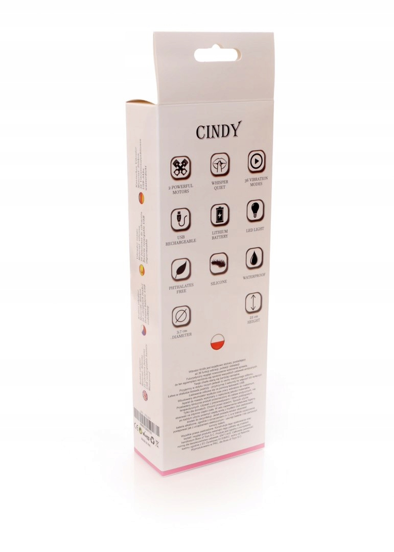 Wibrator-CINDY Pink 36- vibrating functions USB