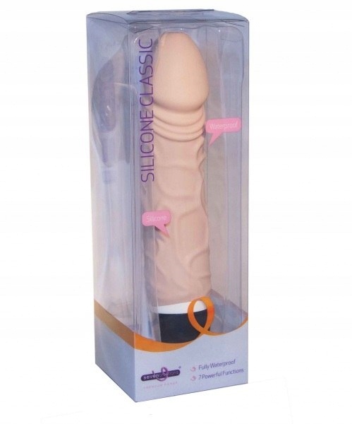 Silikonowy wibrator dł. 19cm cielisty