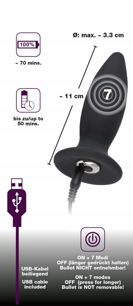 Korek analny 11cm