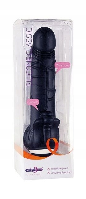 Silikonowy wibrator dł: 19cm czarny