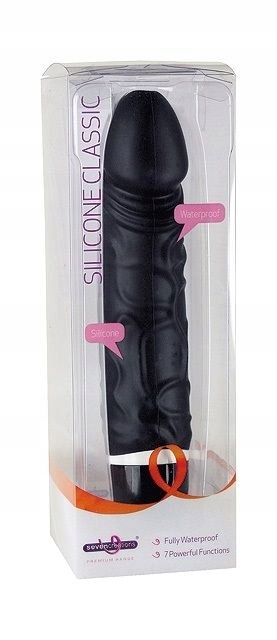 Silikonowy wibrator dł: 19cm czarny