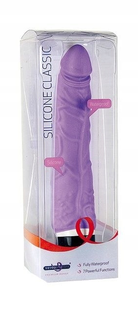 Silikonowy wibrator dł. 19cm purple