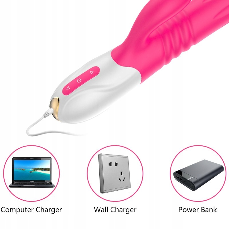 Wibrator-Silicone Vibrator USB 10 Function + Expan