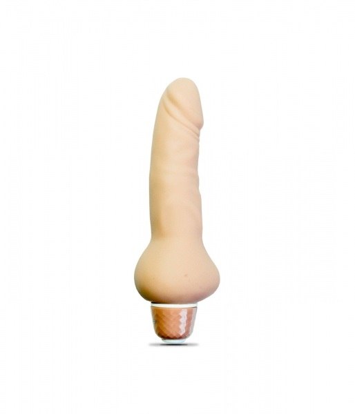 Silikonowy mini wibrator dł. 15cm cielisty