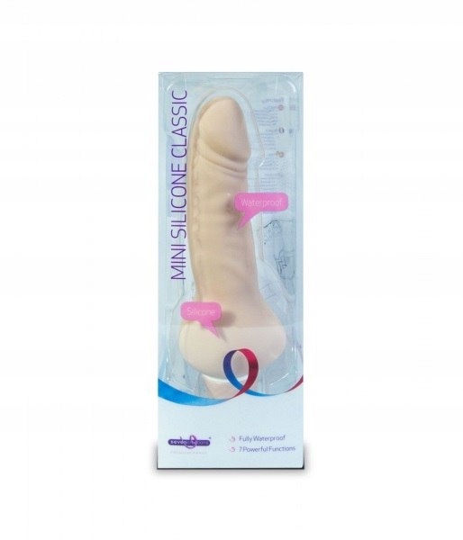 Silikonowy mini wibrator dł. 15cm cielisty
