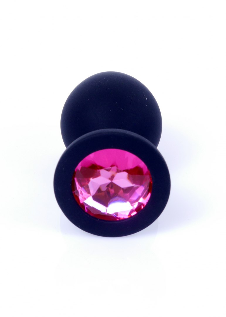 Silikonowy czarny korek Medium- Pink Diamond