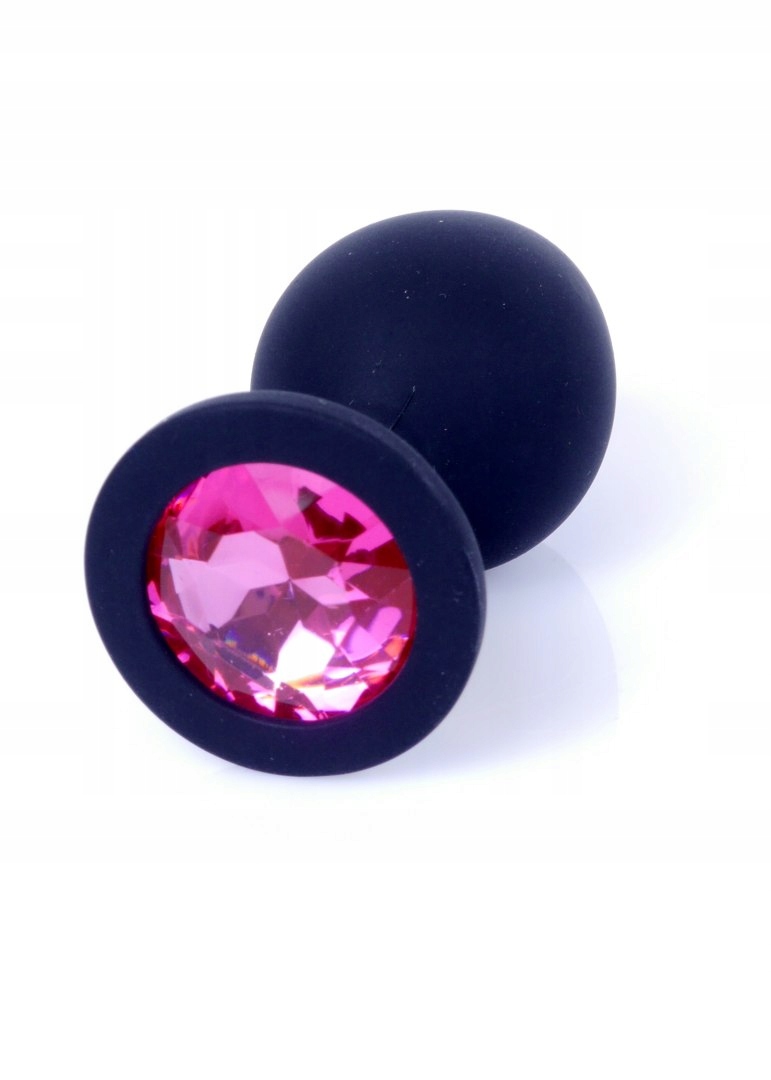 Silikonowy czarny korek Medium- Pink Diamond