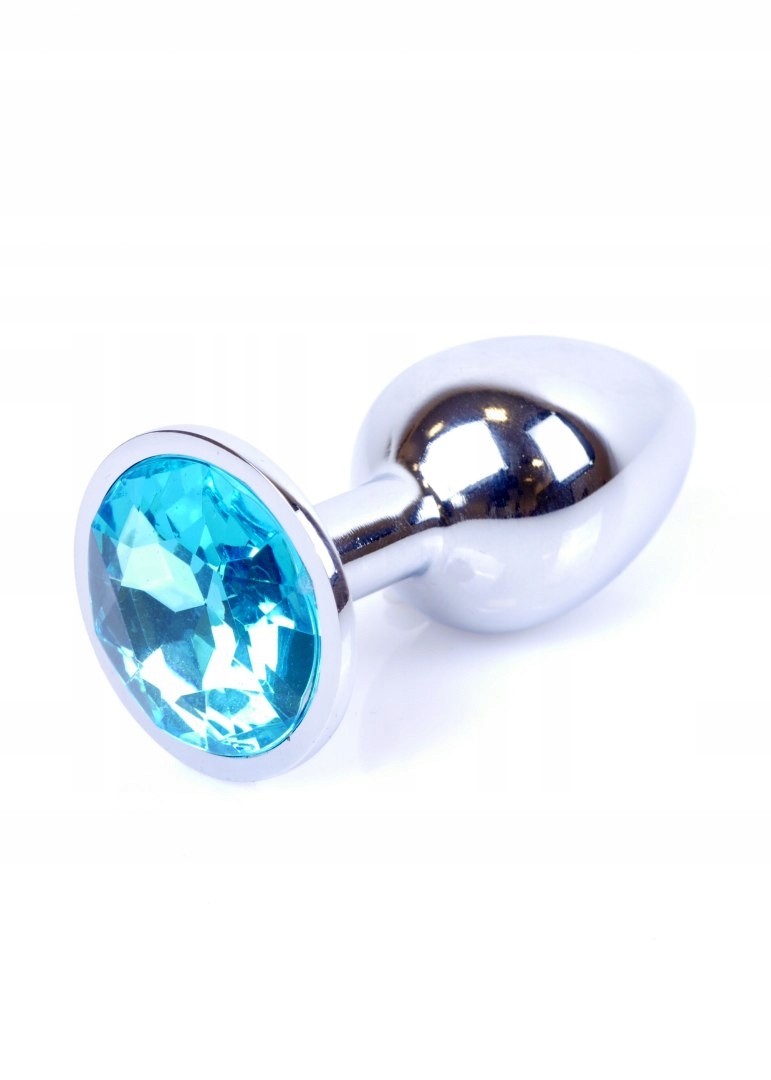 Srebrny korek analny - Light Blue