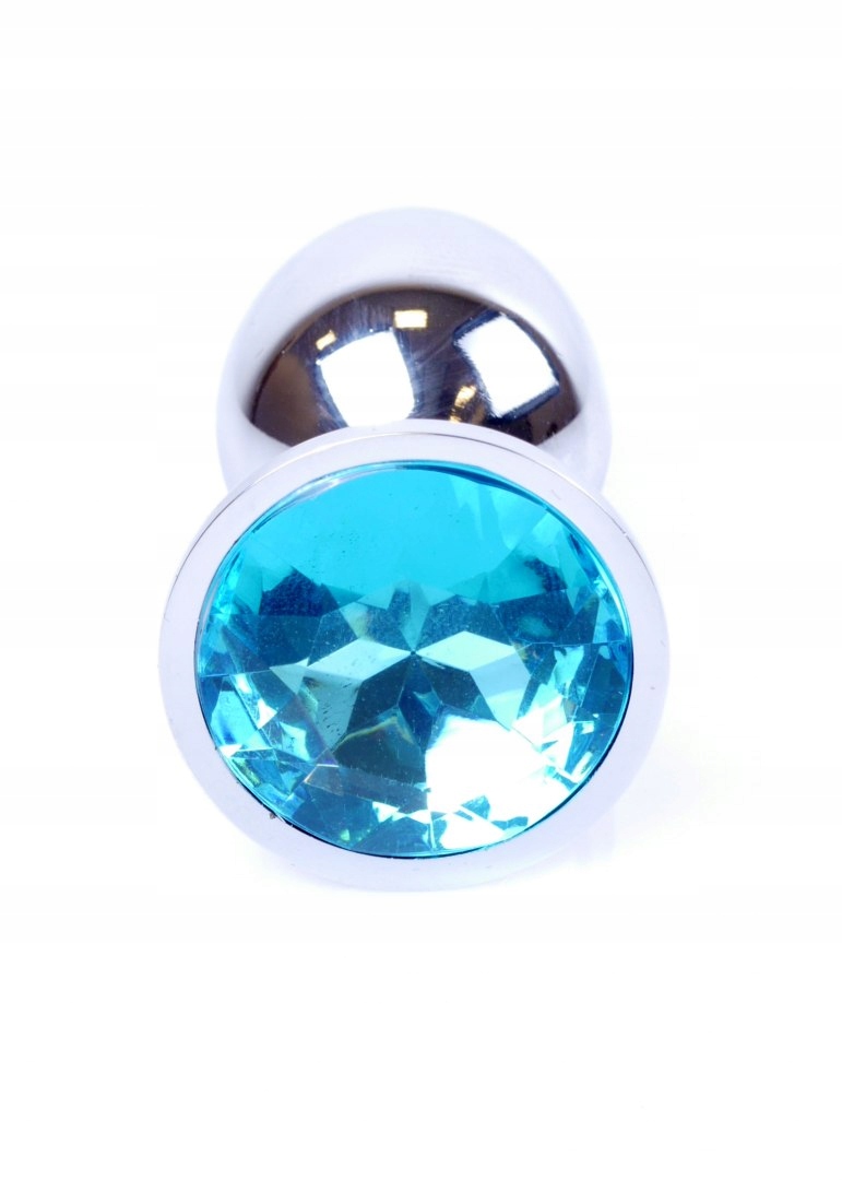 Srebrny korek analny - Light Blue