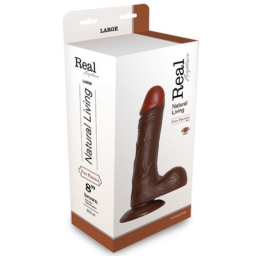 Dildo z wibracją brązowe 20cm