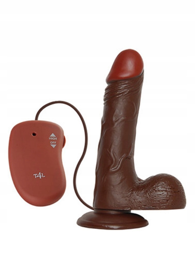 Dildo z wibracją brązowe 20cm
