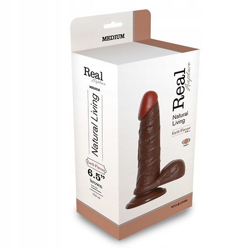 Dildo z wibracją brązowe 16cm
