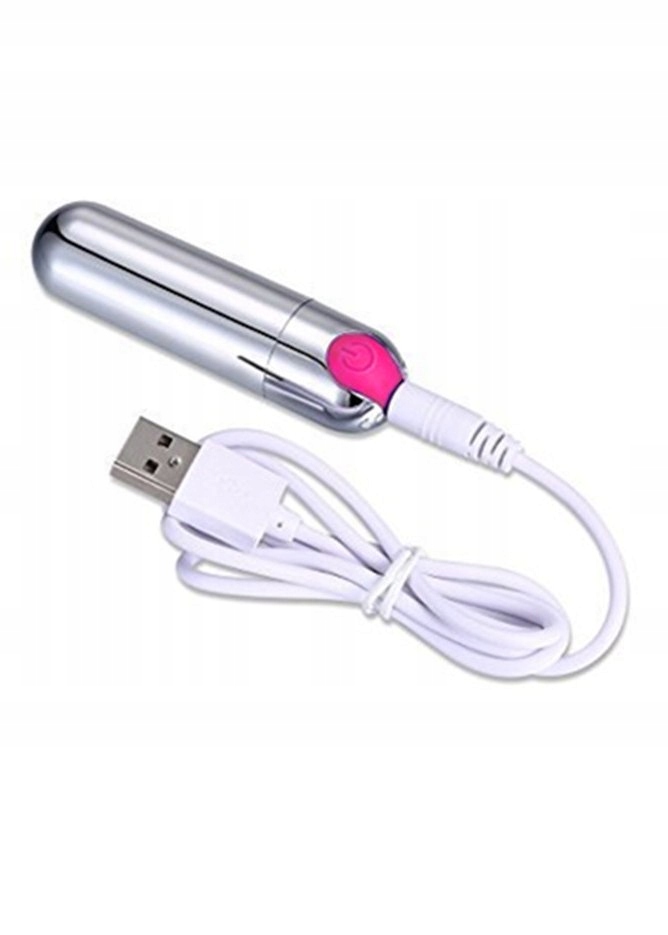 Wibrator-Strong Bullet Vibrator Silver USB 10 Func