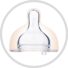 Smoczek do butelek szerokootworowych EasyStart silikonowy. Przepływ średni