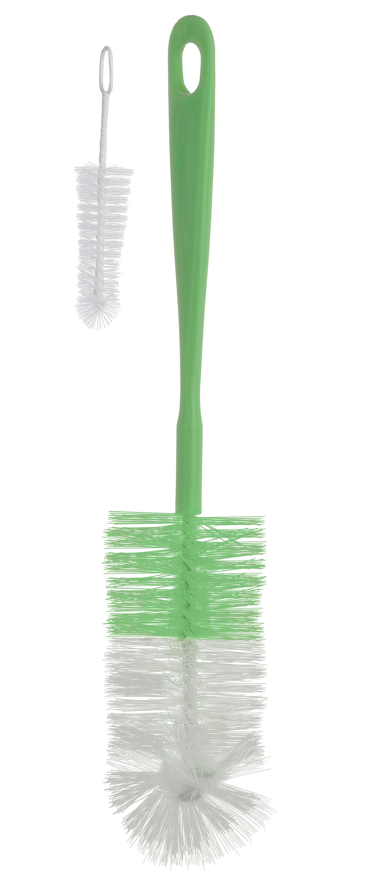Szczotka do butelek i smoczków z mini szczoteczką - Zielona