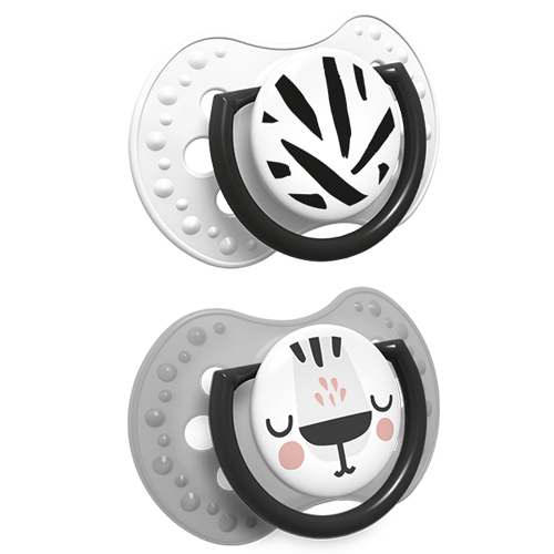 LOVI Smoczek silikonowy dynamiczny 3-6m 2 szt  Salt&Pepper