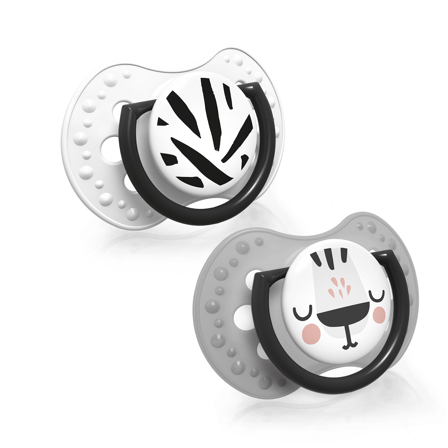 LOVI Smoczek silikonowy dynamiczny 18+m 2 szt  Salt&Pepper