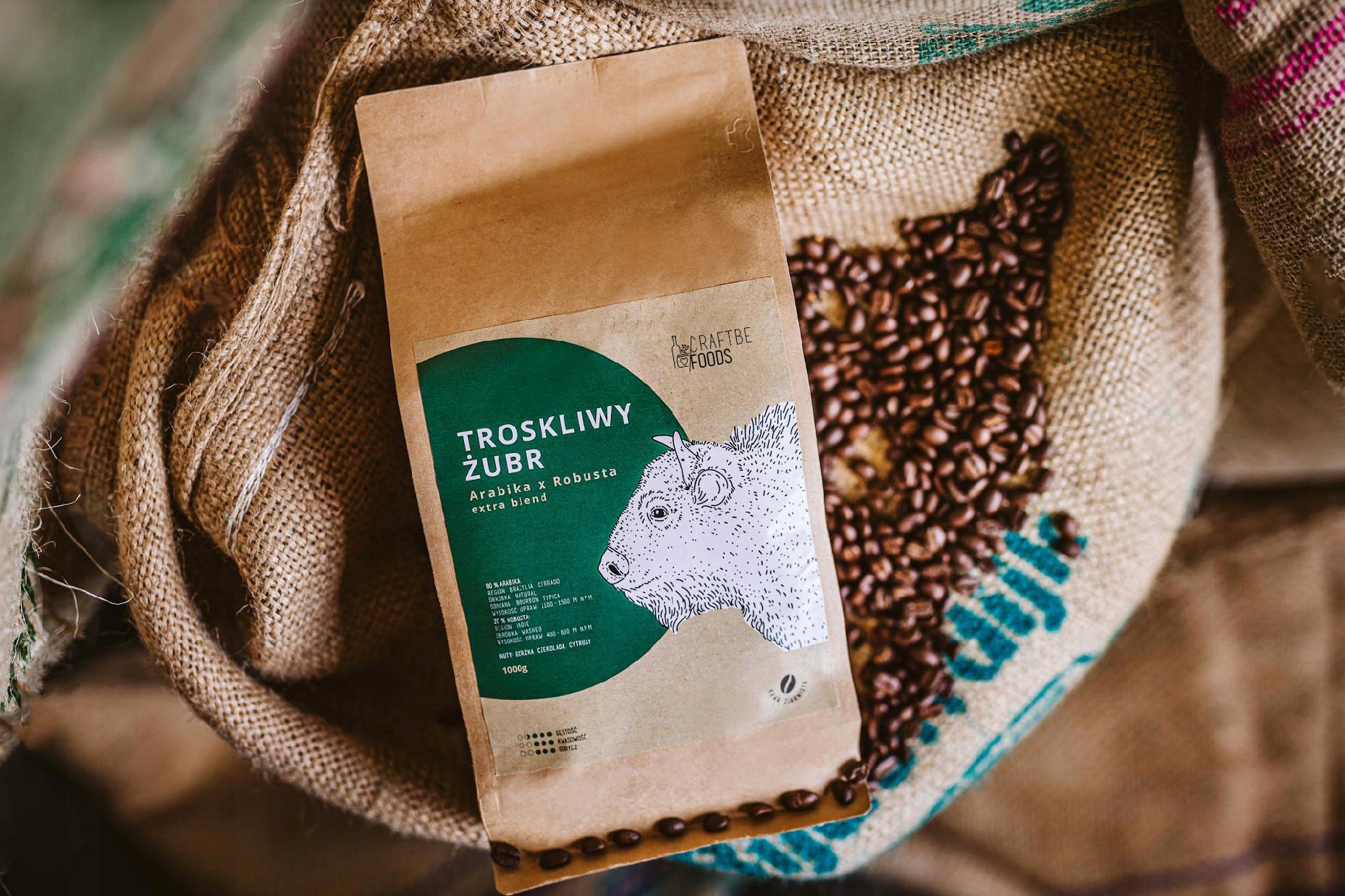 Craftbe Kawa Ziarnista Troskliwy Żubr 1kg