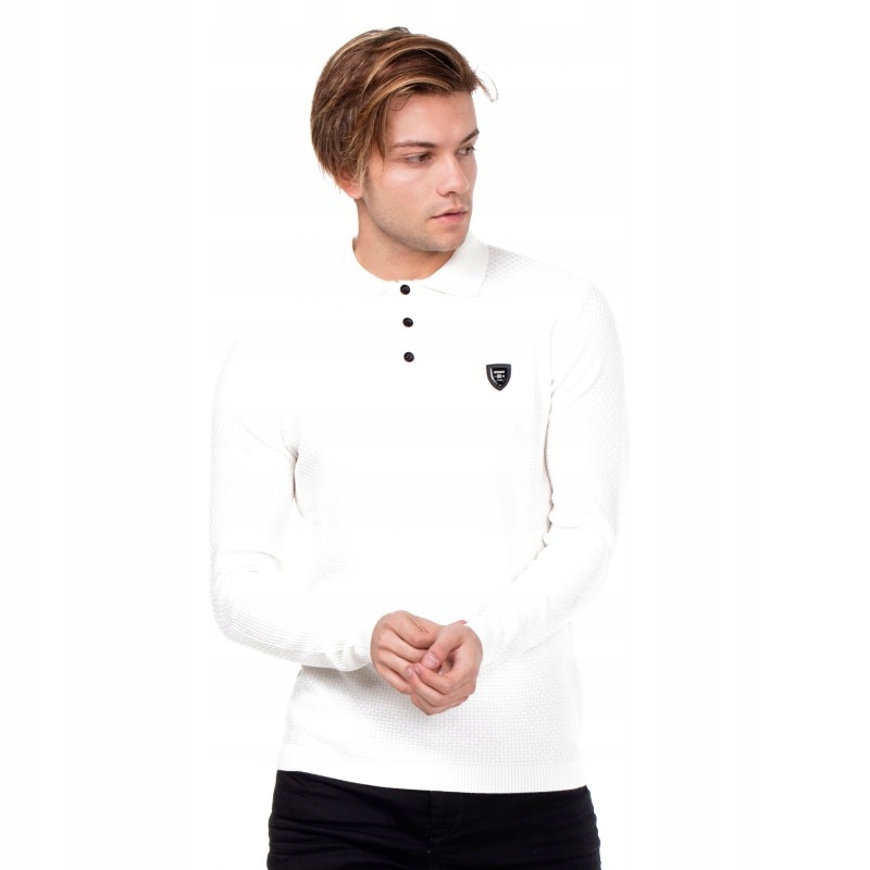 CIPO BAXX SWETER SLIM FIT POLO KOŁNIERZYK~M