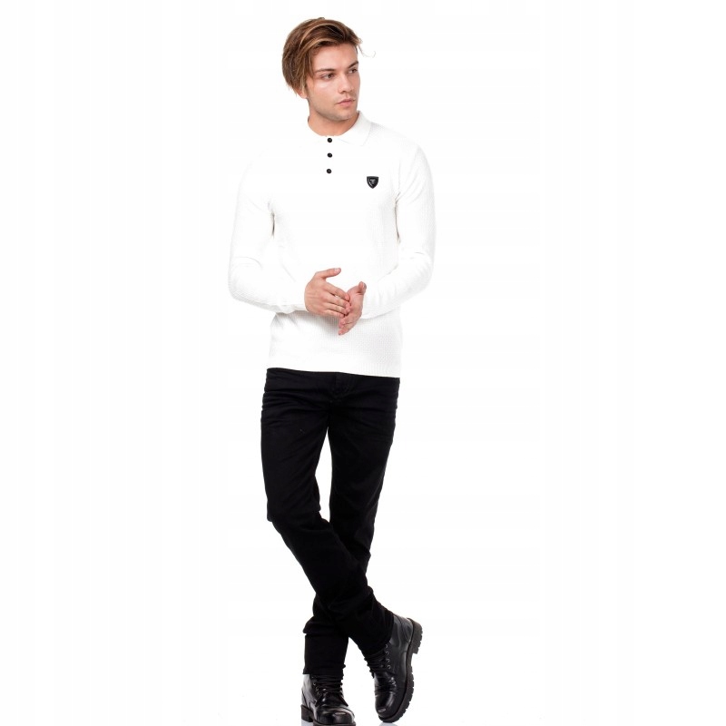 CIPO BAXX SWETER SLIM FIT POLO KOŁNIERZYK~M