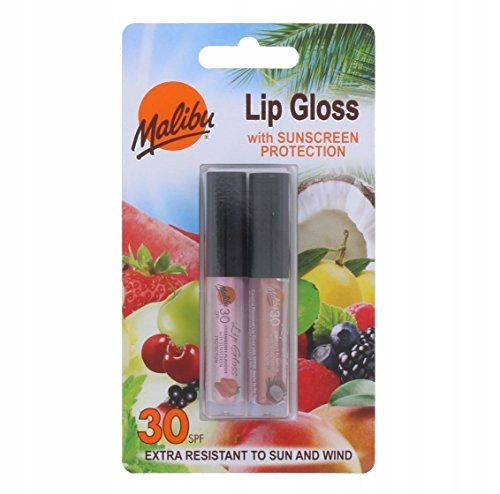 MALIBU Lip Gloss błyszczyk do ust ZESTAW SPF30
