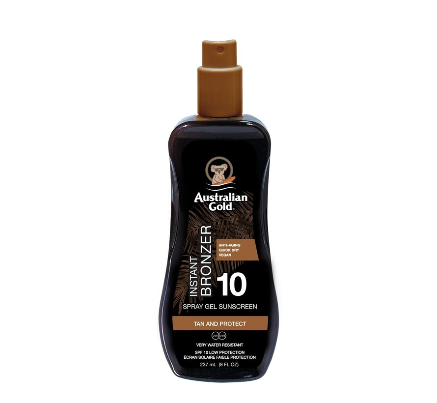Australian Gold Żel W Sprayu Z Bronzerem SPF10