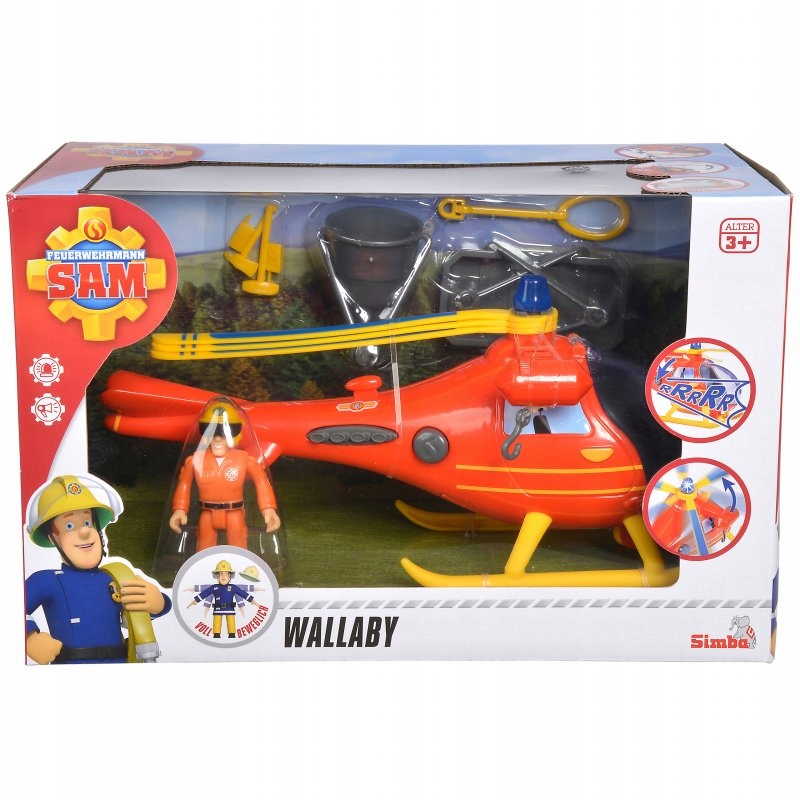SIMBA HELIKOPTER RATUNKOWY STRAŻAK SAM + FIGURKA