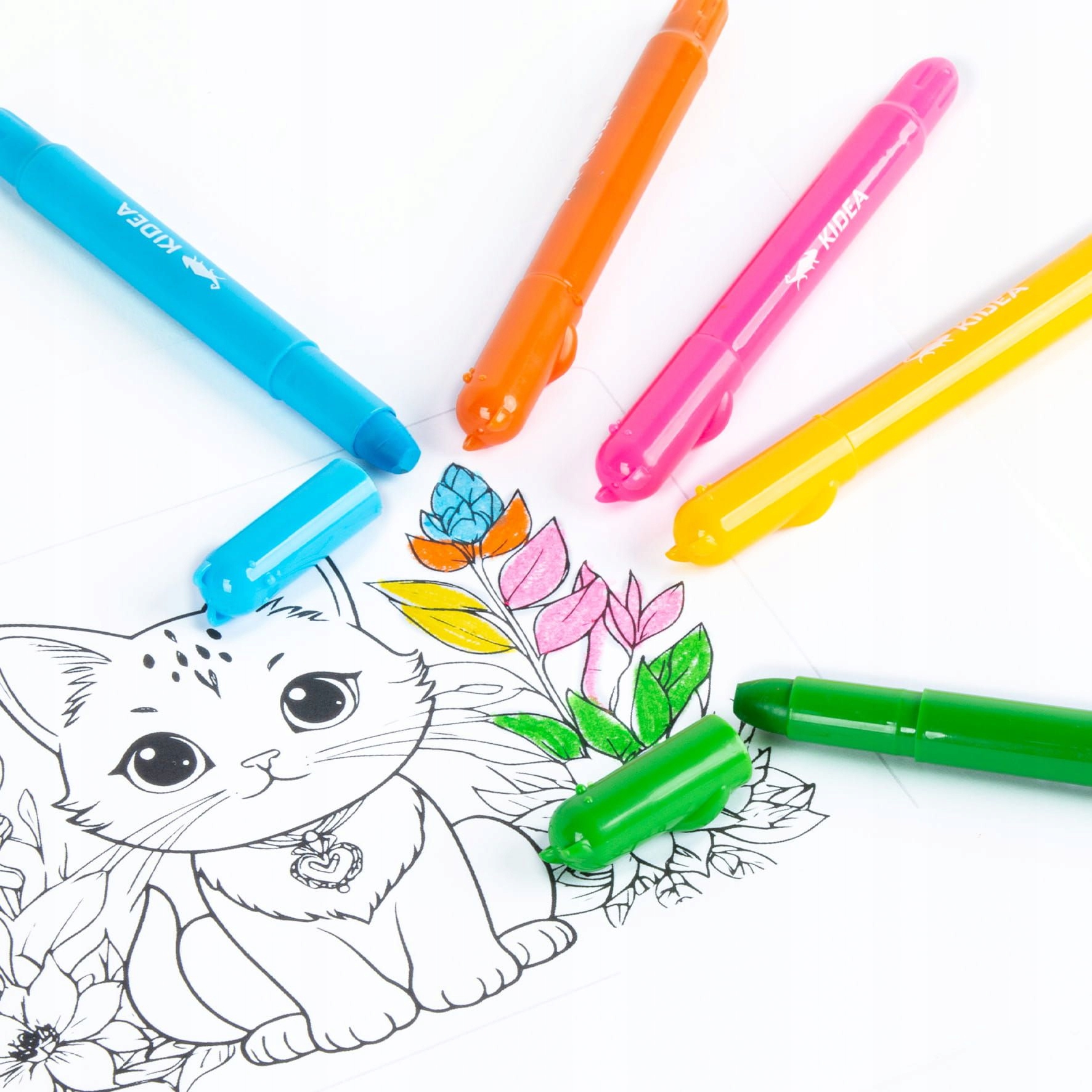 Kredki Żelowe Kotki 8 Kol. Kidea 6899