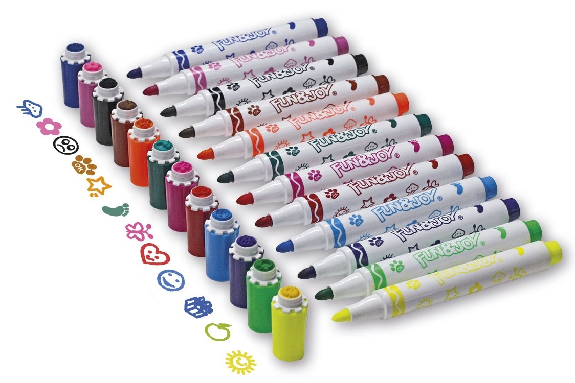 FLAMASTRY Z PIECZĄTKAMI 12K 7832